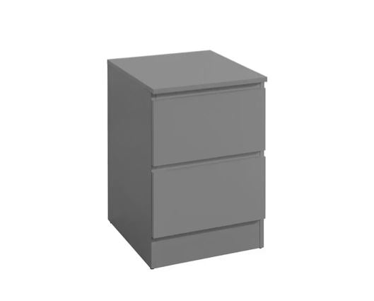 Oslo 2 Drawer Bedside - Grey