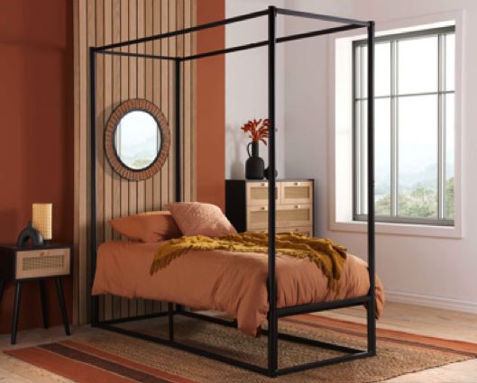 Farringdon Metal 4 Poster Bed - Black