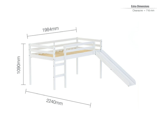 Frankie Midi Sleeper With Slide - White