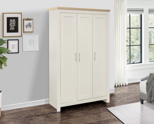 Highgate 3 Door Wardrobe - Cream