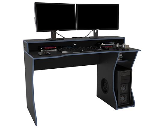 Enzo Gaming Computer Desk - Black & Blue