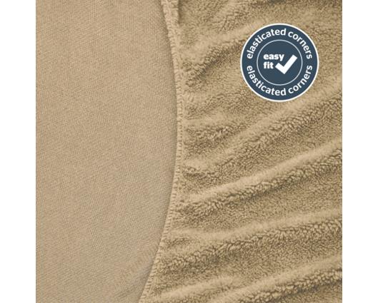 Double - Silentnight Teddy Fleece Fitted Sheet - Natural