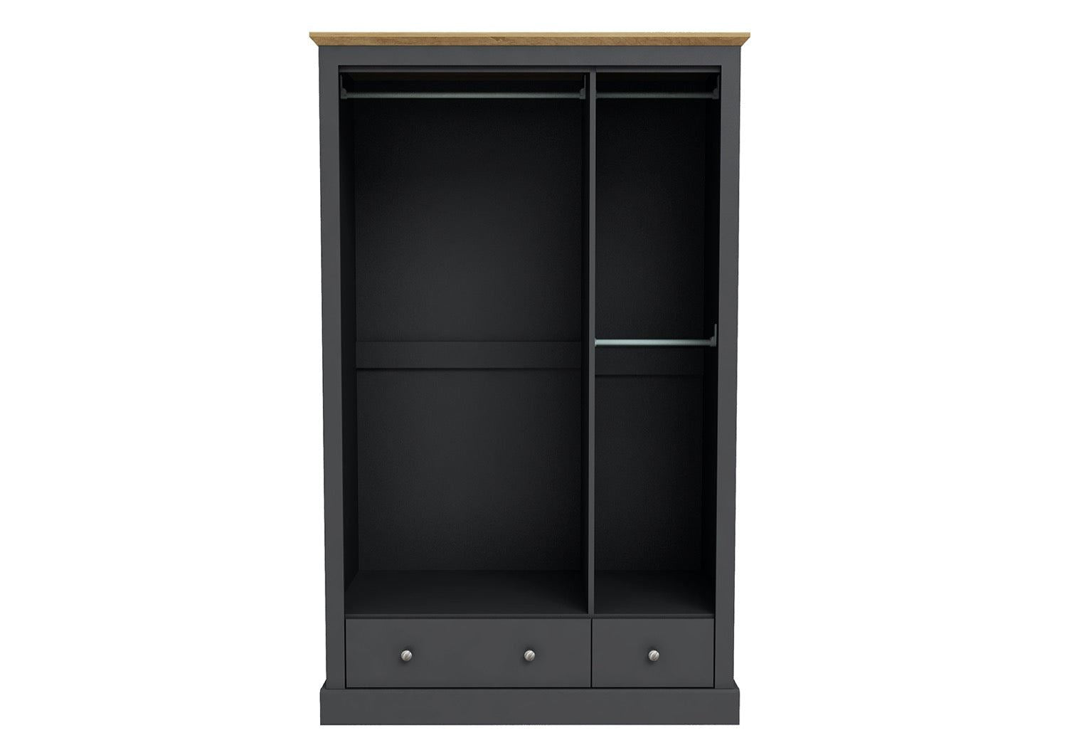 Devon 3 Door 2 Drawer Wardrobe Charcoal - Grey