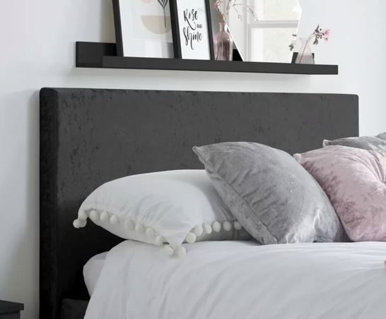 Berlin Bed - Black Crushed Velvet