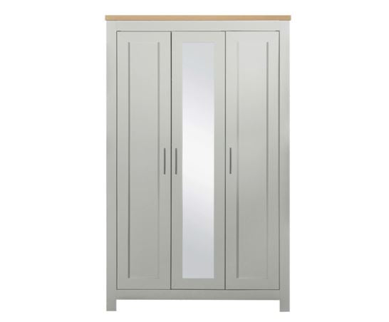 Highgate 3 Door Wardrobe With Mirror - Grey