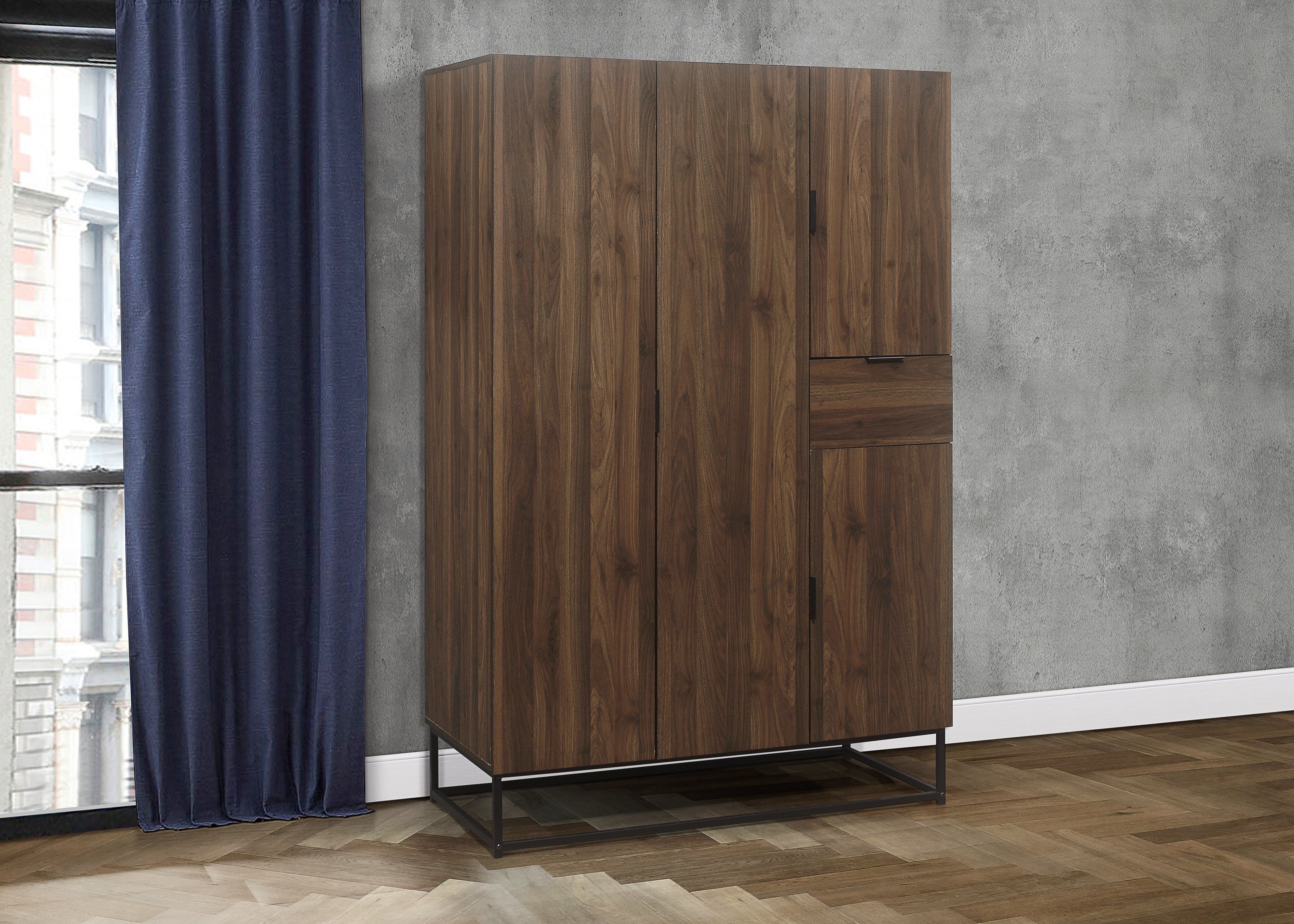 Houston 4 Door Wardrobe - Walnut