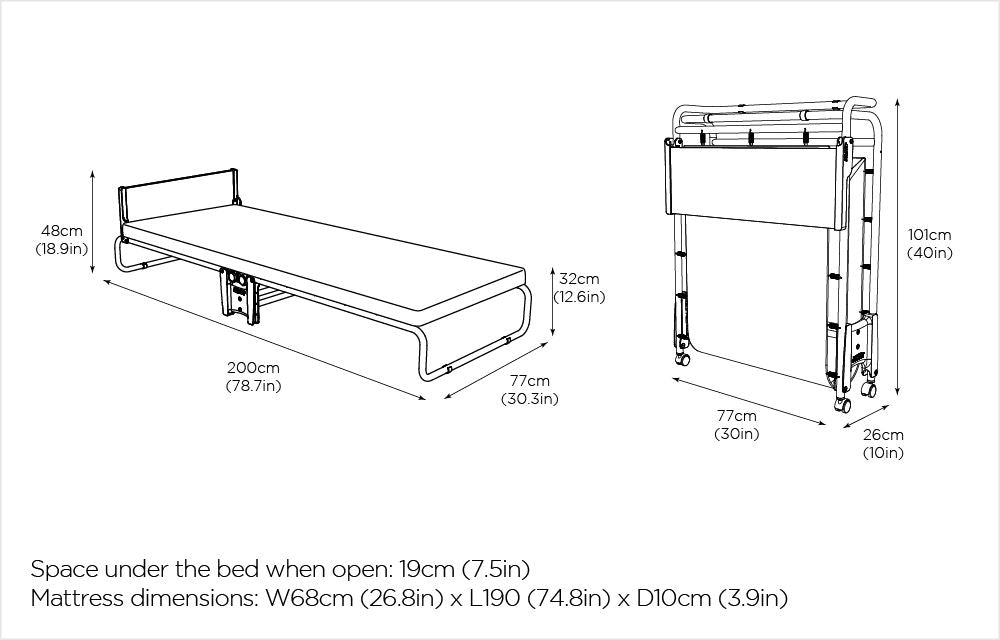 Jay Be Revolution Folding Bed with Memory e-Fibre Mattress