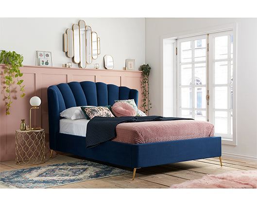 Lottie Ottoman Bed Midnight Blue