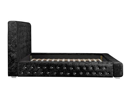 Grande Bed - Black Crushed Velvet