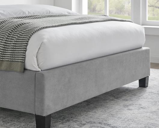 Rhea Fabric Bed - Light Grey