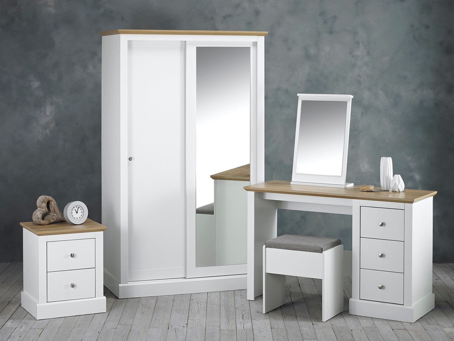 Devon 2 Door Sliding Wardrobe - White