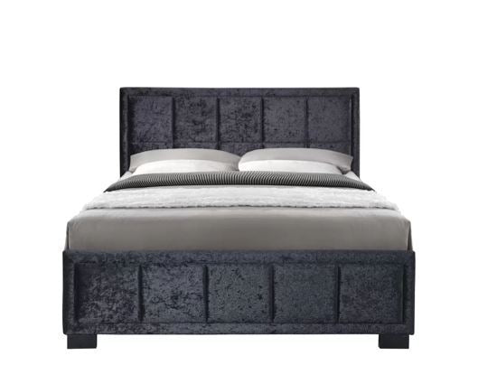 Hannover Bed - Black Crushed Velvet