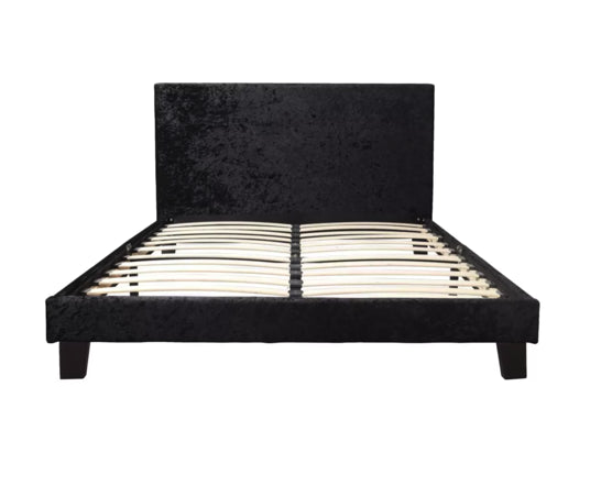 Berlin Bed - Black Crushed Velvet