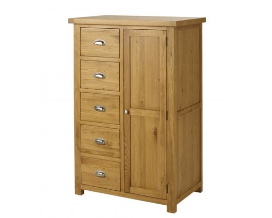 Woburn 1 Door 5 Drawer Wardrobe - Oak