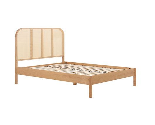 Margot Rattan Bed - Oak