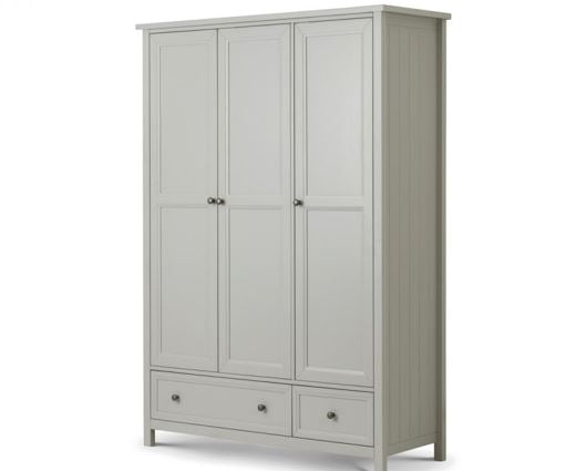 Maine 3 Door Combination Wardrobe - Dove - Grey