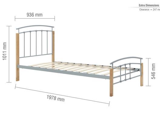 Tetras Bed Frame Silver & - Oak