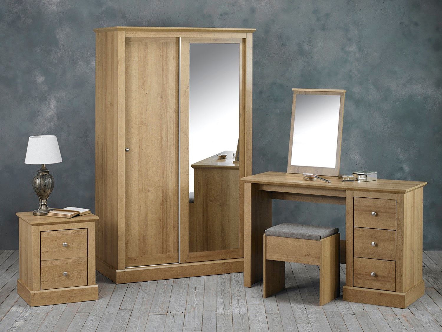 Devon 2 Door Sliding Wardrobe - Oak