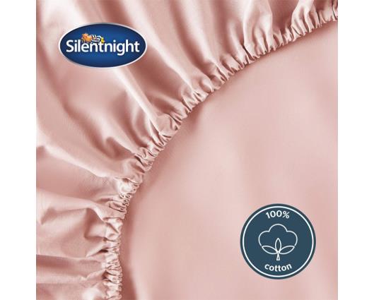 Single - Silentnight Pure Cotton Fitted Sheet - Blush