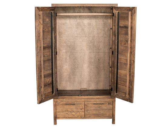 Heritage 2 Door 1 Drawer Wardrobe - Cashew