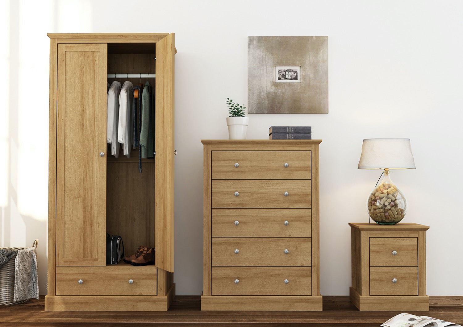 Devon 2 Door Wardrobe - Oak