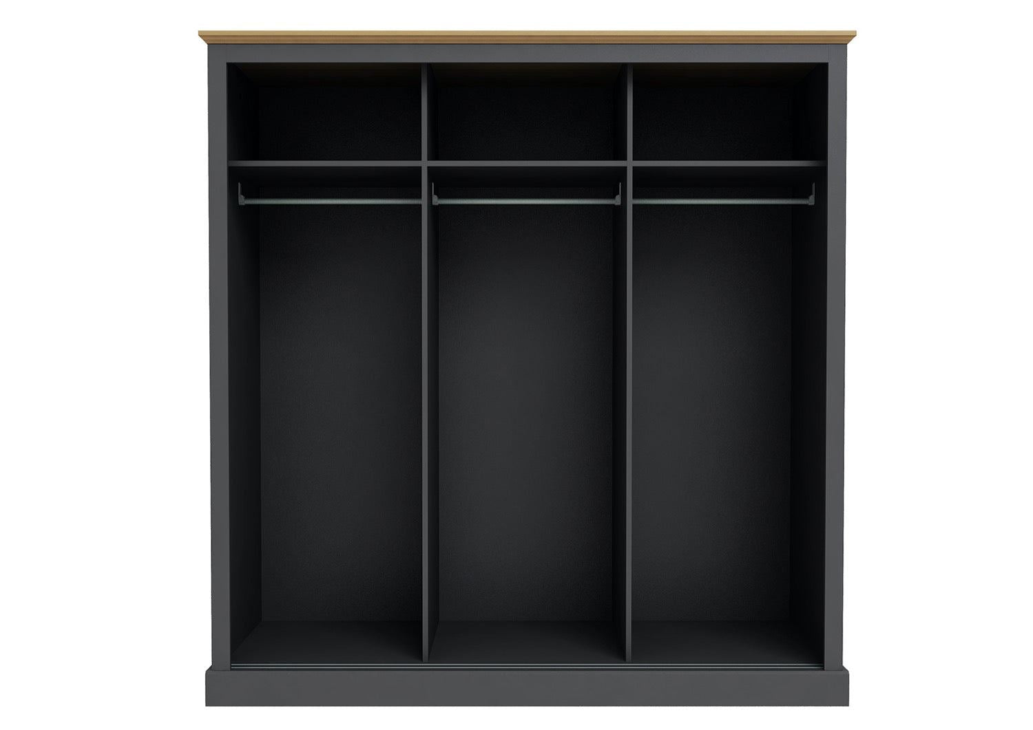 Devon 3 Door Sliding Wardrobe Charcoal - Grey