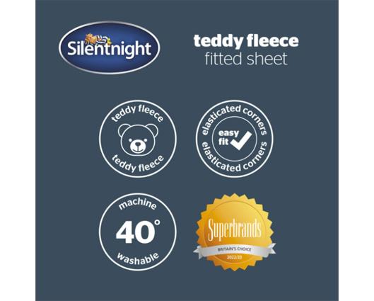 Single - Silentnight Teddy Fleece Fitted Sheet - Sage