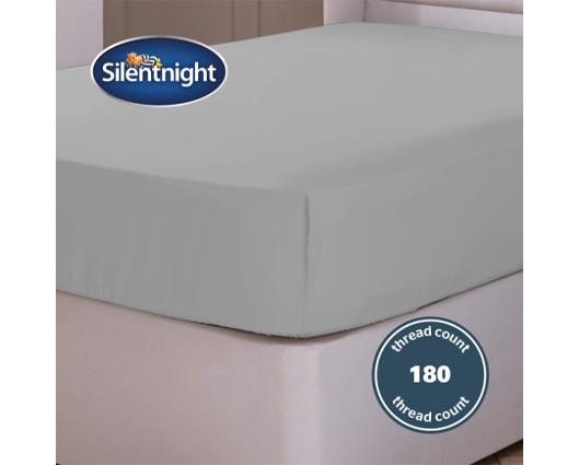 Single - Silentnight Pure Cotton Extra Deep Fitted Sheet - Silver