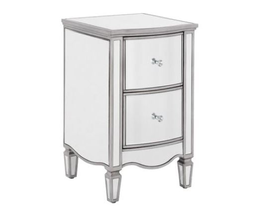 Elysee 2 Drawer Bedside - Mirrored