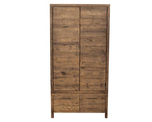 Heritage 2 Door 1 Drawer Wardrobe - Cashew