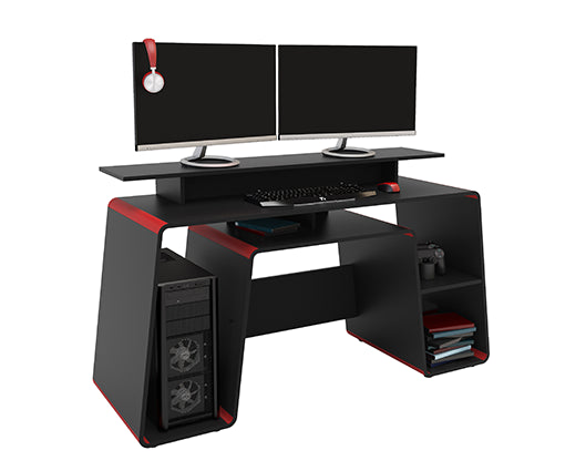 Onyx Gaming Computer Desk- Black & Red