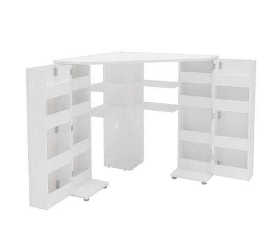 Olivia Corner Dressing Table With Storage - White