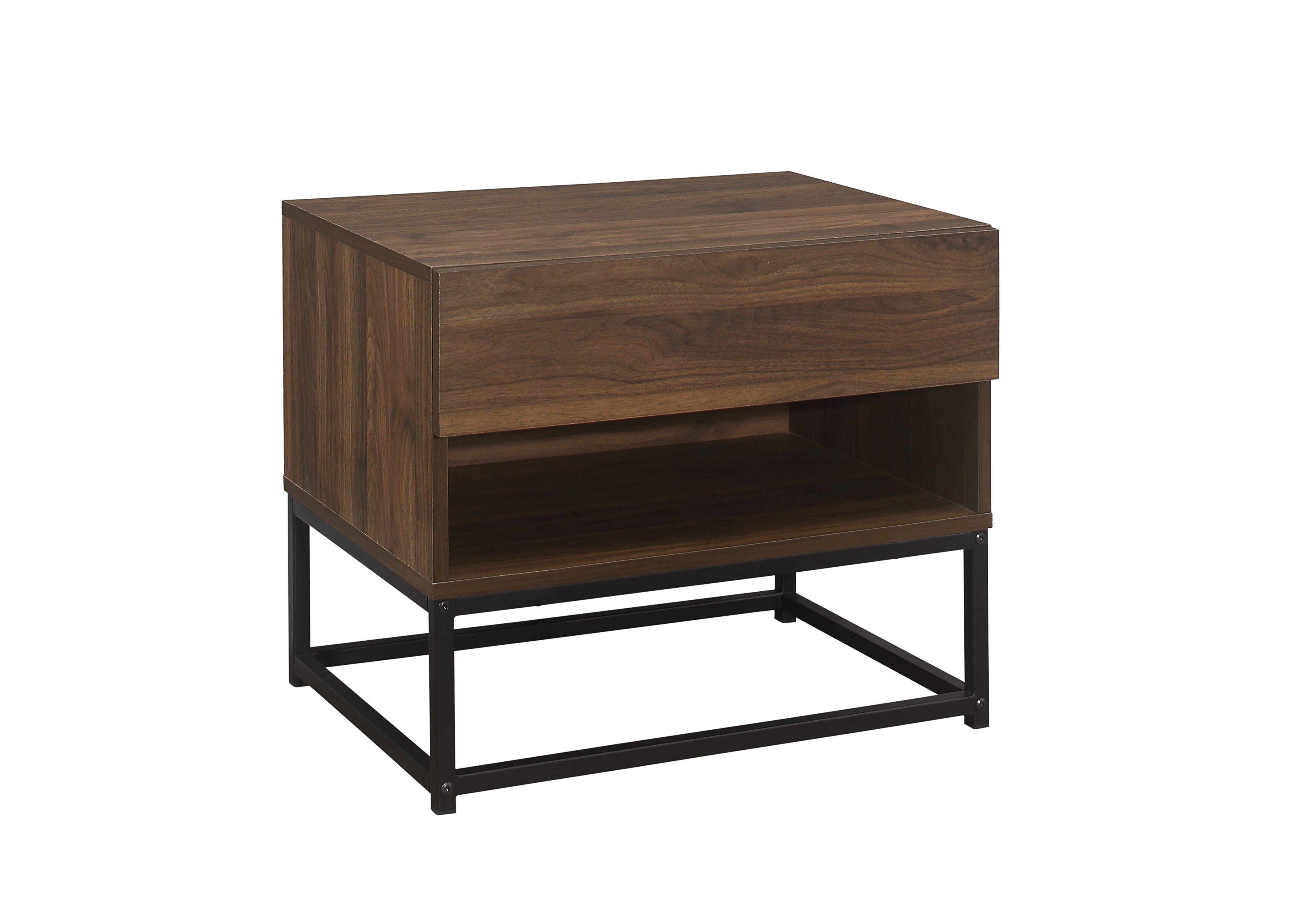 Houston 1 Drawer Bedside - Walnut