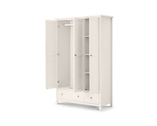 Maine 3 Door Combination Wardrobe - White