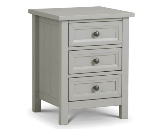 Maine 3 Drawer Bedside - Grey