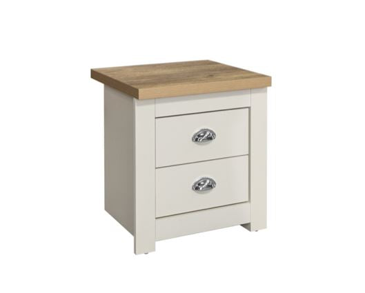 Highgate 2 Drawer Bedside - Cream