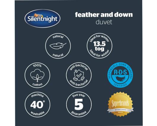 King - Silentnight Feather and Down 13.5 tog Duvet