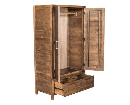 Heritage 2 Door 1 Drawer Wardrobe - Cashew