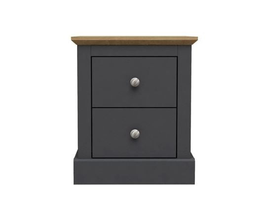 Devon Bedside Cabinet Charcoal - Grey