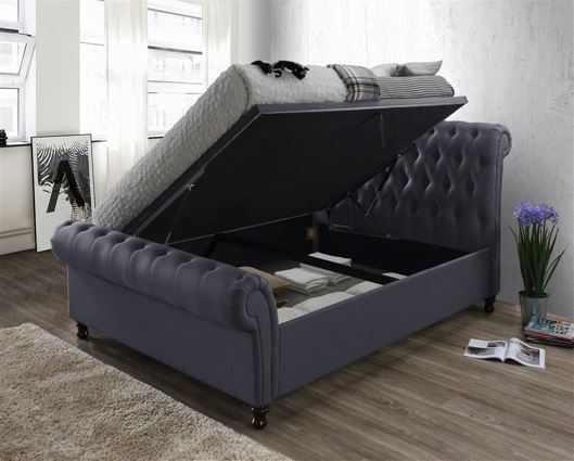 Castello Side Ottoman Bed Charcoal