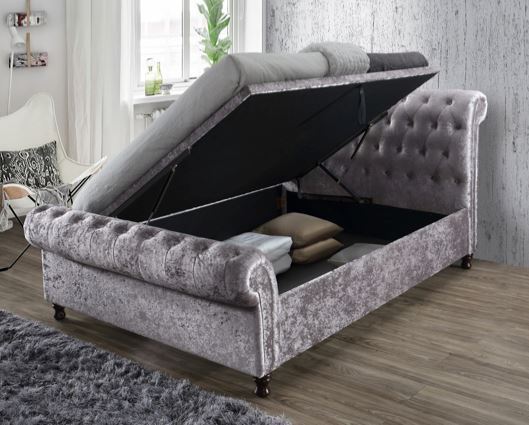 Castello Side Ottoman Bed - Steel