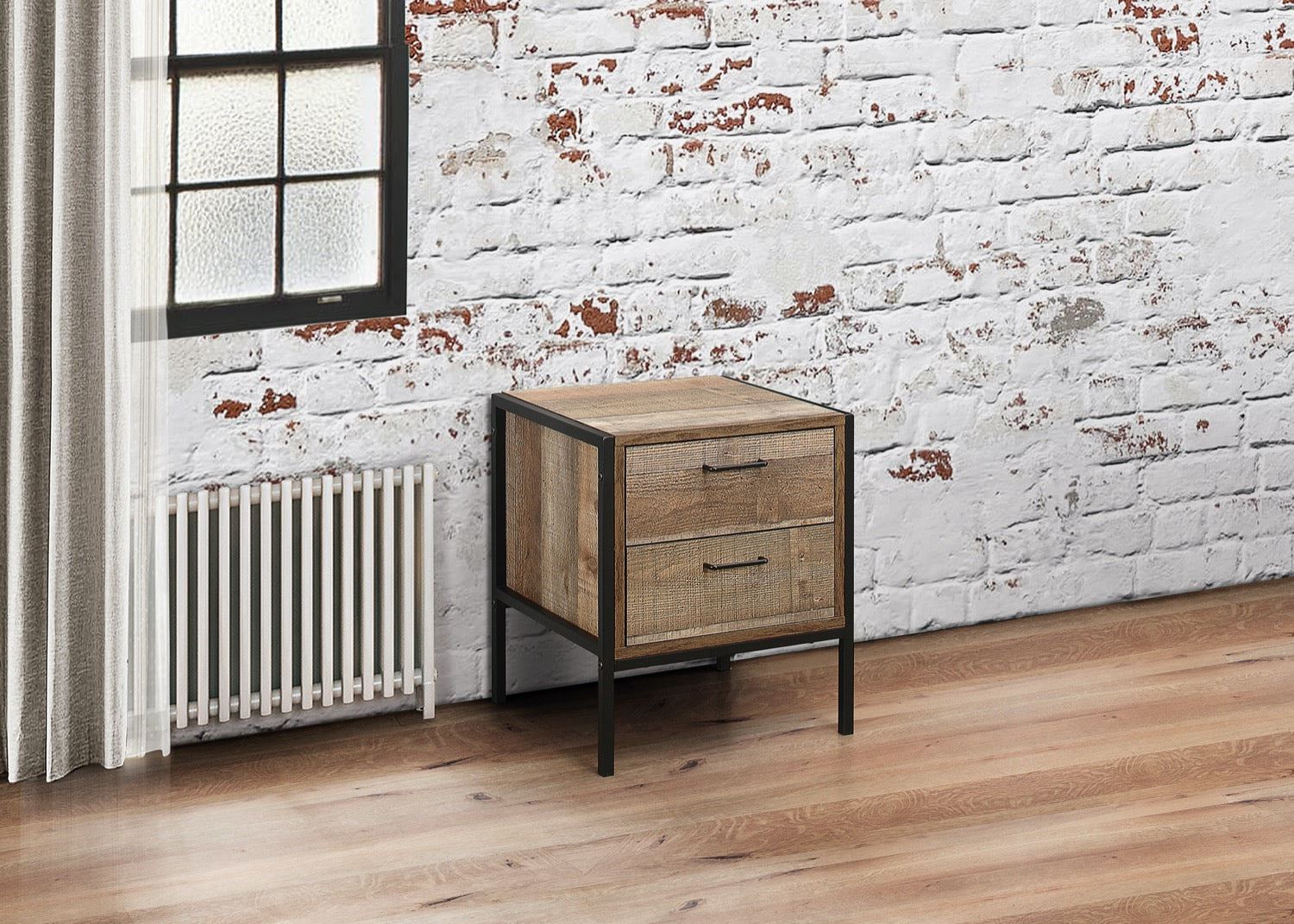 Urban 2 Drawer Bedside - Rustic