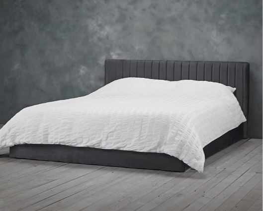 Berlin Bed Silver Velvet