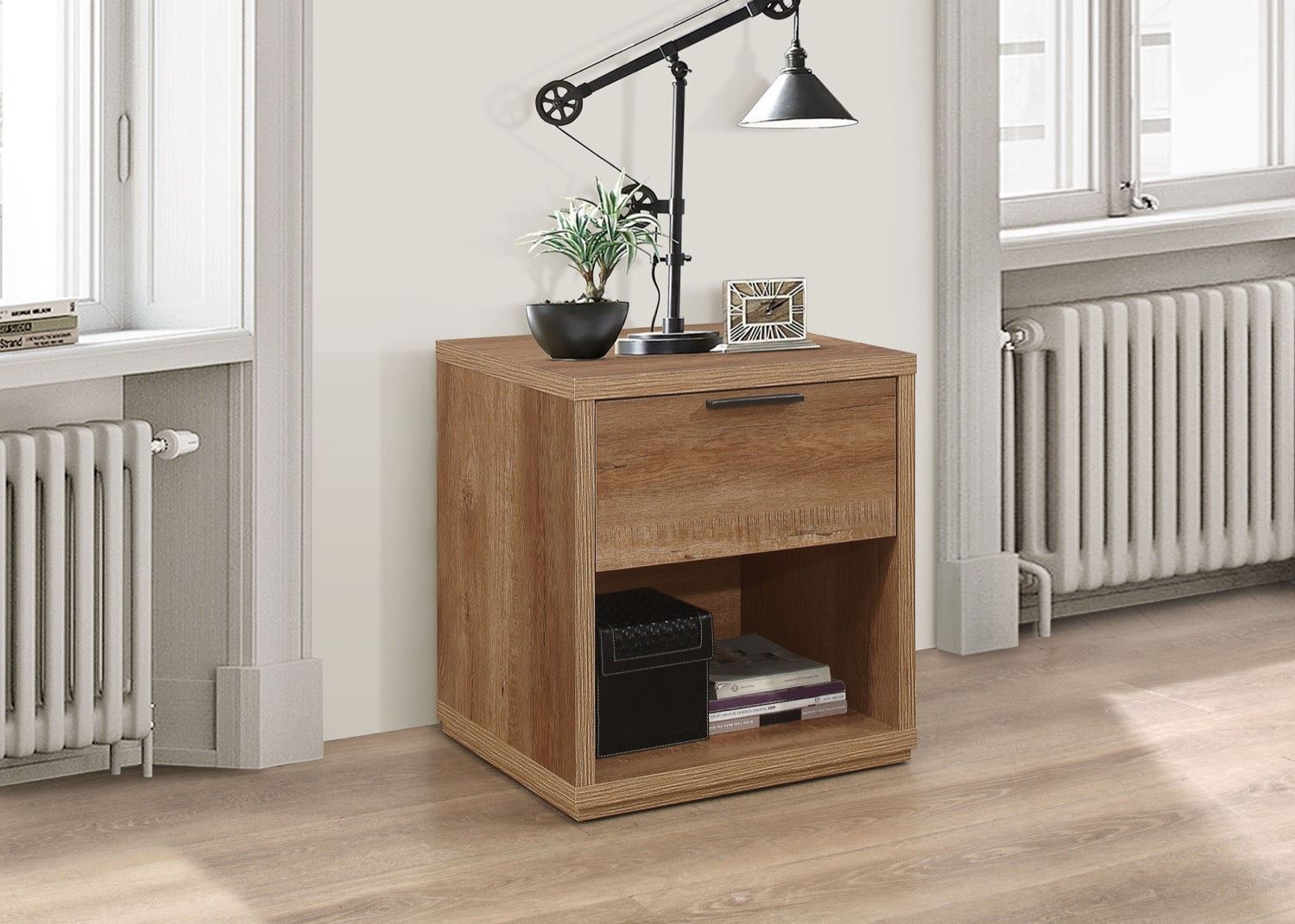 Stockwell 1 Drawer Bedside - Oak