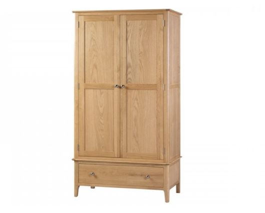 Cotswold 2 Door 1 Drawer Wardrobe - Oak