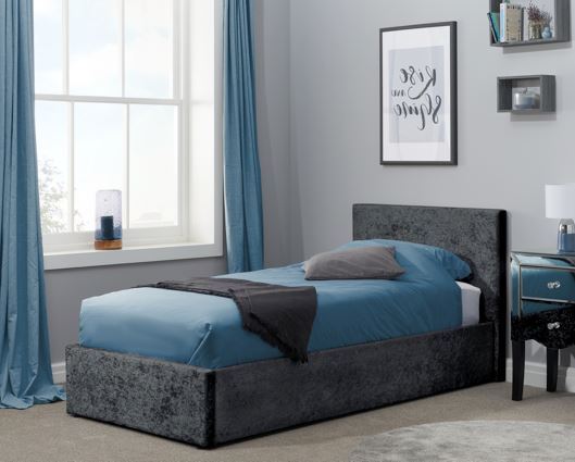 Berlin Ottoman Bed - Black Crushed Velvet